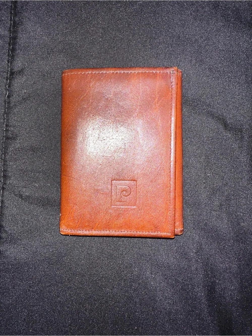 Vintage English Leather Brand Mens Cowhide Marble Grain Brown Trifold Wallet